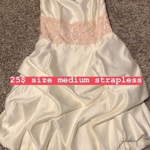 White strapless dress